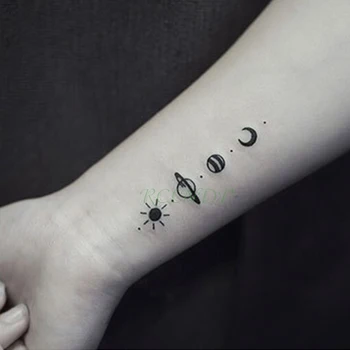 Impermeabil Tatuaj Temporar Autocolant soarele, luna, planeta tatuaj flash tatuaj tatuaje false pentru copii barbati femei