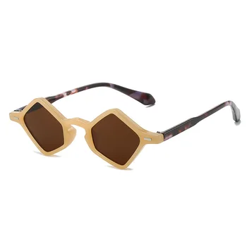 Ins Populare de Moda Mic Poligon Pătrat ochelari de Soare Femei Ocean Limpede Nuante de Lentile UV400 Bărbați Trend Nituri Ochelari de Soare