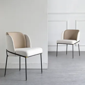 Italiană minimalist carpa din piele de artă scaun de luat masa Nordic modern, simplu acasă spatar scaun de agrement
