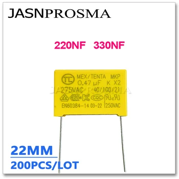 JASNPROSMA X2 275VAC 220NF 330NF Teren 22mm 22.5 MM 200PCS 0.22 0.33 UF UF 224 334 10% K Siguranță de Condensatoare MKP