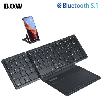 JOMAA Pliabil Telefon Mobil cu Bluetooth Keyboard Pliere Portabil Tastatura Wireless cu touchpad Tastatură pentru Smartphone