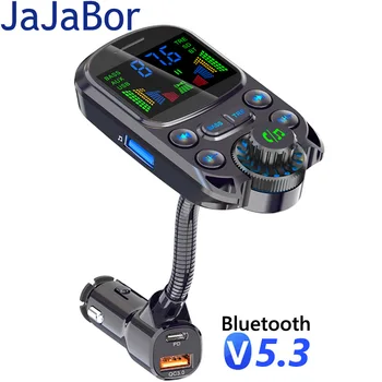 JaJaBor Transmițător FM Modulator FM Auto Handsfree Bluetooth 5.3 AUX Audio Receptor QC3.0 PD 30W USB de Încărcare Rapidă Mașină de Mp3 Player