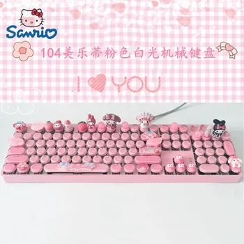 Kawai Sanrio 87 Melodia Mea mașină de Scris Mecanică Tastatura Cinnamoroll 104 prin Cablu Hot-swappable Verde Arborelui Kulomi Joc Tastatură