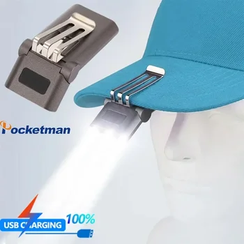 LED Sesnor Pălărie Clip Lumina Farurilor Mini rezistent la apa Lampă de Cap Pălărie Margine Lampa USB Reîncărcabilă Faruri