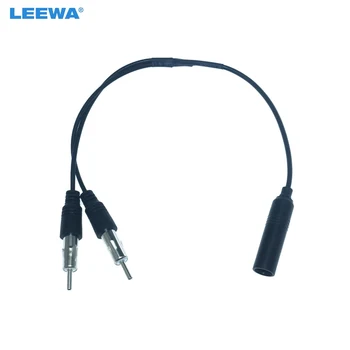 LEEWA 10set Auto Cablu Audio Stereo Radio Antena de Aluminiu Plug-In 2 Pentru 1 Extensie Auto FM/AM Antena Cablu Adaptor #CA6573