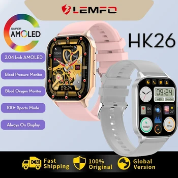 LEMFO HK26 Ceas Inteligent 2.04 Inch AMOLED Bărbați Femei Bluetooth Apel Sport Smartwatch 2023 Monitor de Sănătate, IP67 rezistent la apa Ultra PK 8