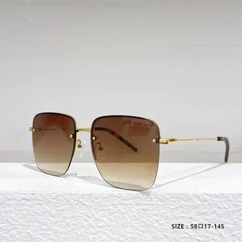 La modă ochelari de soare patrati, de sex feminin designer de brand, fara rama de metal gradient de ochelari de soare, lentile opace, femei 2024 nou mod