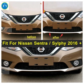 Lapetus Car Styling ABS Bara Fata Mini Garda Placa Pervazul Accesorii Capac Trim Fit Pentru Nissan Sentra / Sylphy 2016 2017 2018