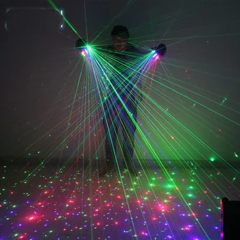 Laser colorate, mănuși cu laser mănuși de bara de dans disco fluorescente de performanță elemente de recuzită de scenă cântăreți de dans luminos mănuși