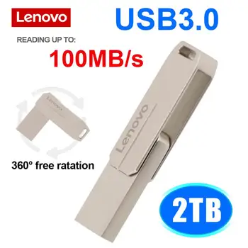 Lenovo 2TB Metal Pen Drive 128 GB USB Flash Drive 1TB 512GB ssd 256GB USB Portabil de Memorie 128GB de Mare Viteză Pendrive cu Darul lanț