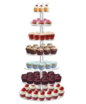 Livrare gratuita Cele mai frumoase 7 Tier acrilice cupcake suport acrilic cupcake suport acrilic prajitura sta decor