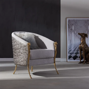 Lumina de lux de artă Europeană cupru metal canapea singur acasă living dimensiuni scaun de designer personalizate