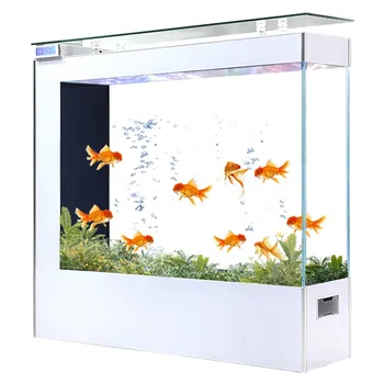 Lumina de lux rezervor de pește camera de zi acasa mijlocii și mari podea de sticlă despărțitor ecran