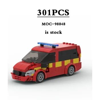 MOC Viteza Campion MOC-98848 Pompieri Comanda Mașină de Jucărie Building Block Model 301PCS Camion de Model Cadou de Ziua de nastere Cadou de Crăciun