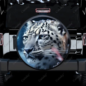 Majestic Snow Leopard Animal Poliester Universal Roata de rezerva Anvelope Capac de Roată Capace pentru Remorcă RULOTĂ Camion SUV Camper