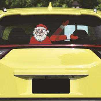Masina A Ștergătoarelor De Decorare Moș Crăciun Sticker Auto Geam Spate Autocolant De Crăciun De Vacanță Mașină De Autocolant Masina De Decorare De Crăciun