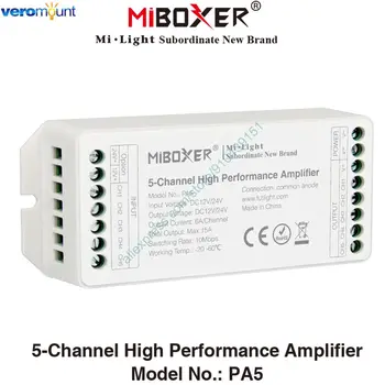 Miboxer AP5 5-Canal de Înaltă Performanță Amplificator Controller DC12V 24V 10A pentru o Singură Culoare CCT RGB RGBW RGBCCT PMW Controller