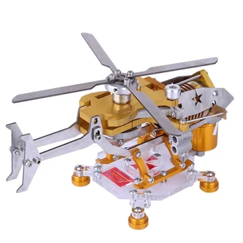 Mic Motor cu Aburi Elicopter de Jucărie, cu un Singur Cilindru de Vid Motor Stirling Model Kit de construcție pentru copii, adulți Jucarie cadou