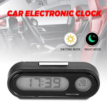 Mini Electronic Masina Ceas de Ceas de Timp de Auto Ceasuri Luminos Ecran LCD Termometru Iluminare din spate Styling Accesorii Auto Digital Y2F7