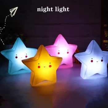 Mini LED Lumina de Noapte Desene animate Fantezie Stele, Luna Lumina Noptieră Decorare Camera Copilului Hrănire Lumina de Noapte pentru Copii Cadou Jucărie