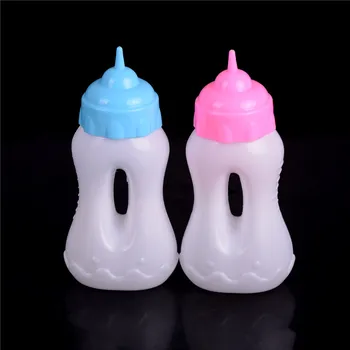 Mini Simulare Sticla de Lapte Pentru 18inch Papusa accesorii Albastru/Roz sticla se potrivesc 43cm pentru Copii cel mai bun Cadou de Ziua de nastere