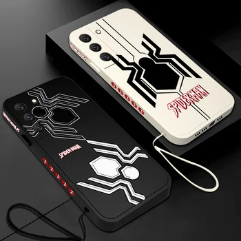 Minunile Spidermans Logo Telefon Caz Pentru iPhone 15 14 13 12 11 Pro Max Mini X XR XS MAX SE20 8 7 Plus Silicon cu Curea de Mână