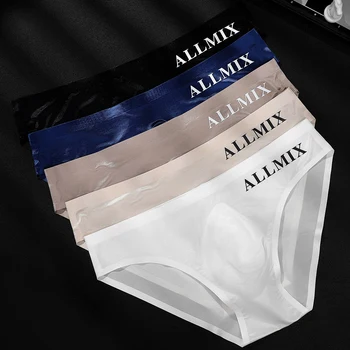 Moda Scrisoare de Imprimare Triunghi Pantaloni Respirabil Gheață de Mătase pentru Bărbați Lenjerie 3D Husă de pantaloni Scurți, Chiloți fără Sudură de sex Masculin Curea Pantaloni