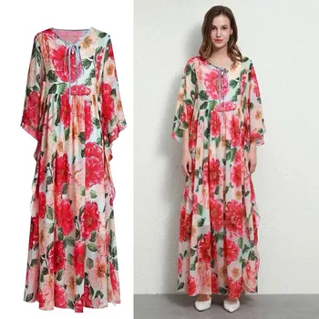 Moda Vara Femei Vacanta Rochie Maxi Cu Extract Floral Designer de Înaltă Calitate Inspirat Pânză 2023