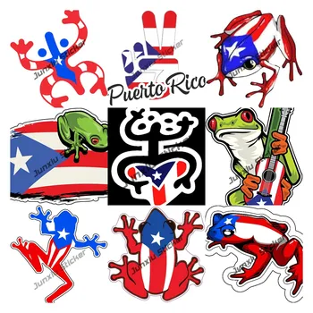 Mor Taie Puerto Rico Broasca Vinil Decal Puerto Rico Flag Sticker Mândru Puerto Rico Autocolant pentru Masina Skateboard Călătorie