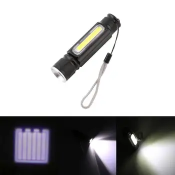 Multifunctionala Lanterna LED-uri USB baterie Reîncărcabilă Puternic T-6 Partea de COB Lumina linterna coada magnet Lumina de Lucru