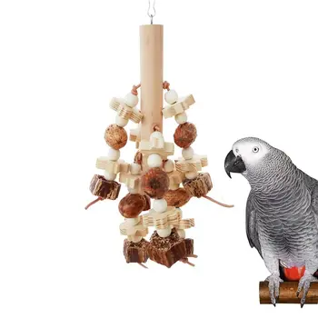 Musca Rezistent Din Lemn Bird Căutarea Hranei Jucărie Anti-Zero Hangable Pasăre Fructe Musca Jucării Din Lemn Bird Guma De Jucărie Macaws