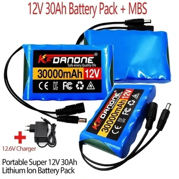 NOUL Portabil Super Baterie 12V 30000mah Reîncărcabilă Litiu-Ion Baterie Pack 30Ah Capacitate DC CCTV Cam Monitor + 12.6 V Încărcător