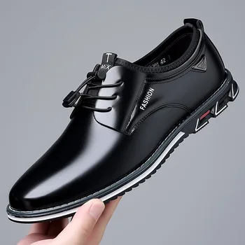 New Business Casual Pantofi pentru Bărbați Dantela-Up Pantofi eleganți pentru bărbați Oxfords Piele Neagra Plus Dimensiune Petrecere de Nunta Rochie Office Pantofi