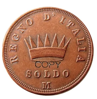 Nici Unul dintre (1808-1813) ITALIANĂ ST Împărăția Lui Napoleon I 1 SOLDO a Făcut din Cupru Copia Monede