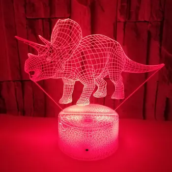 Nighdn Dinozaur 3D Lumina de Noapte În 7 Culori Changig Touch LED-uri Vizuale Lumini Dinozaur Cadou pentru Baieti Lampă Noptieră Cameră Decor