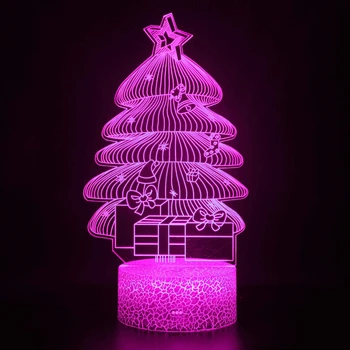Nighdn Iluzia 3D Lampa de Noapte pentru Copii Decor de Crăciun Copil Lumina de Noapte pentru Dormitor Noptieră Lampa Cadouri de Craciun