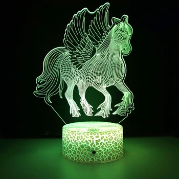 Nighdn Unicorn Lumina de Noapte pentru Copii 3D Lampa de Noapte În 7 Culori Modificări au CONDUS Plugin Veioza Decor Camera Cadouri pentru Copii Fete