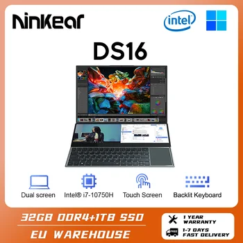 Ninkear Laptop de 16 inch Intel Core i7-10750 IPS Full HD 32GB RAM + 1TB SSD Laptop de Gaming cu ecran Tactil Windows 11 Notebook