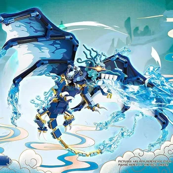 Noi Elemental Apă Ice Dragons Nyas lui zane EVO Fightar Titan Zbura Blocuri Model Clasic, Seturi de Cărămizi Copil Kit