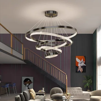 Nordic decorațiuni interioare, scari candelabru, camera de zi si sala de mese Pandantiv lumini, lumina plafon, iluminat interior