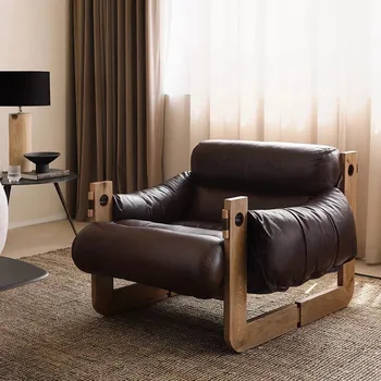 Nordic retro stil American canapea single, agrement, scaun, camera de zi, dormitor, citind scaun de designer, din lemn masiv Jersey cotiere