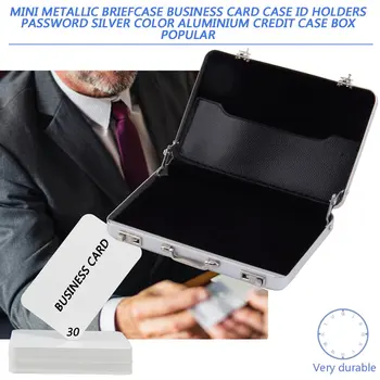 Nou 1 buc Mini Metalice Servieta Business Caz Carte de IDENTITATE Titularilor Parola de Culoare Argintie din Aluminiu de Credit Cutie Populare