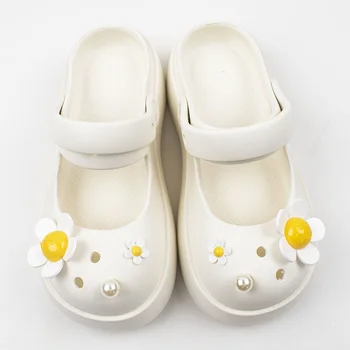 Nou Stil de Floarea-soarelui de Vară perla pantofi cataramă Decaration pentru Croc Saboți Copii Femei Cadouri Fete