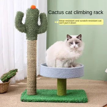 Noul Cactus Mic Cat Cadru de Alpinism Trei straturi Pisica Zgarieturi Bord Sisal Pisica Zgarieturi Posta Cat Cuib Sărituri Platforma
