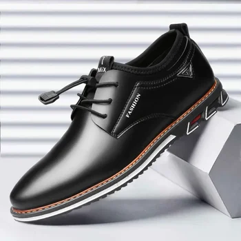 Nouă Bărbați Pantofi din Piele de Vacă Confortabil Low-top Britanic Casual Singur Formale designer de pantofi pentru bărbați 2024