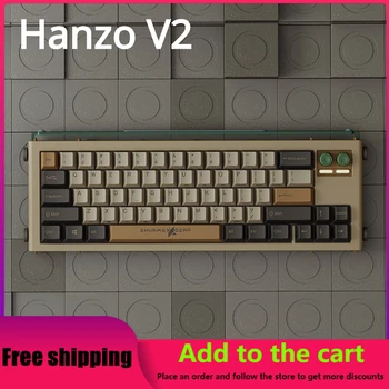 Original Hanzo V2 Axa Mecanică Tastatura Cu Fir Bluetooth Dual Mode Ergonomic Dublu Buton De Comutare 65 Cheile Office Joc De La Tastatură