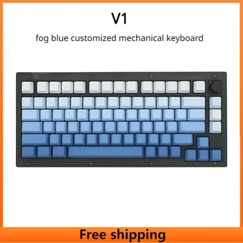 Original V1 Ceață Albastru Personalizat Tastatură Mecanică prin Cablu RGB Efect de Lumină Hot-swappable, Plin de Plastic Caz Tastatură Mecanică