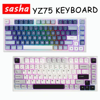 Original Yz75 Tastatura 75% Hot Swappable Wireless Gaming Tastatură Mecanică Rgb Iluminare Bt5.0/2.4 g/usb-c, Pentru Linux/win/mac