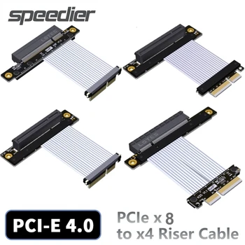 PCI-E 4.0 x8 Card La x4 Cablu de Extensie 64Gbs PCI-E Coloană Adaptor Transforma Unghi de 90, GPU PCIe NVMe SSD RAID 8x 4x Coloană Extender