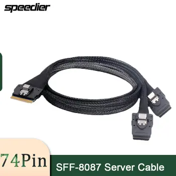 PCIe Slim SAS 74pin SFF-8654 8i La Dual SFF-8087 4i SAS Server Cablu Adaptor 12Gbps